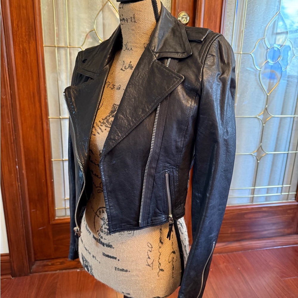 White House Black Market Black Leather Jacket